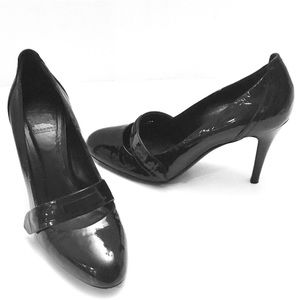 BURBERRY Pumps Black Patent Leather Mary Jane Size-EU 37.5/7.5 (Fit 7-Runs small